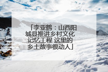 李亚鹤：山西阳城县推进乡村文化记忆工程 这里的乡土故事很动人