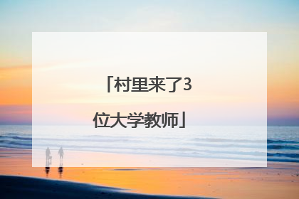 村里来了3位大学教师