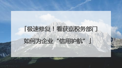 极速修复！看获嘉税务部门如何为企业“信用护航”