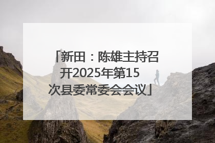新田：陈雄主持召开2025年第15次县委常委会会议