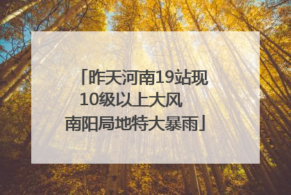 昨天河南19站现10级以上大风  南阳局地特大暴雨
