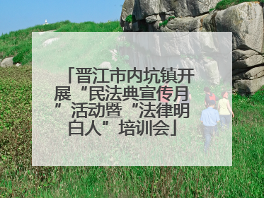 晋江市内坑镇开展“民法典宣传月”活动暨“法律明白人”培训会