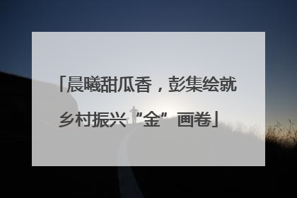 晨曦甜瓜香，彭集绘就乡村振兴“金”画卷
