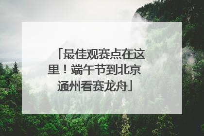 最佳观赛点在这里！端午节到北京通州看赛龙舟