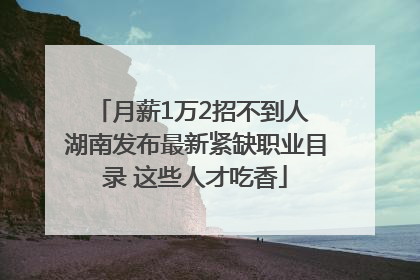 月薪1万2招不到人 湖南发布最新紧缺职业目录 这些人才吃香