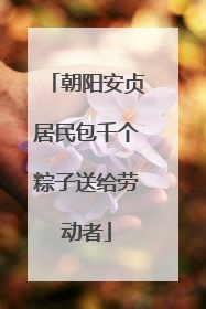 朝阳安贞居民包千个粽子送给劳动者