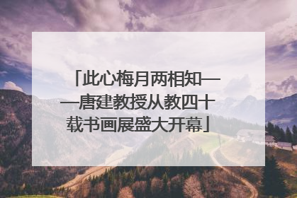 此心梅月两相知——唐建教授从教四十载书画展盛大开幕
