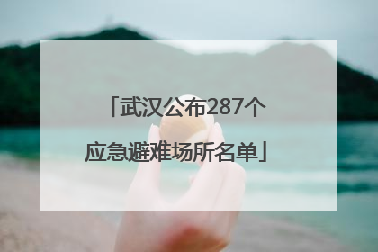 武汉公布287个应急避难场所名单