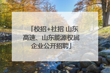 校招+社招 山东高速、山东能源权属企业公开招聘