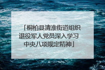 桐柏县清淮街道组织退役军人党员深入学习中央八项规定精神