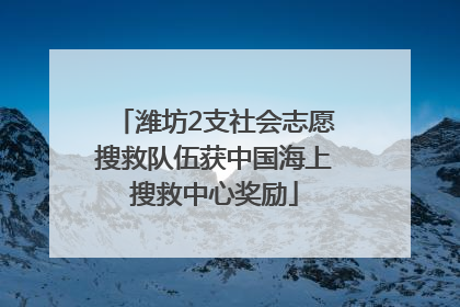 潍坊2支社会志愿搜救队伍获中国海上搜救中心奖励