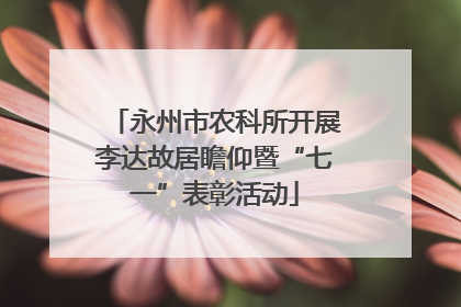 永州市农科所开展李达故居瞻仰暨“七一”表彰活动