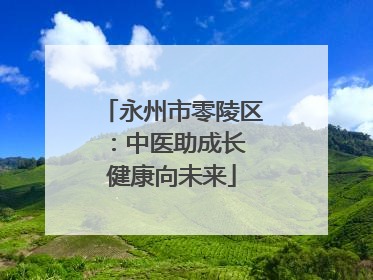 永州市零陵区：中医助成长 健康向未来