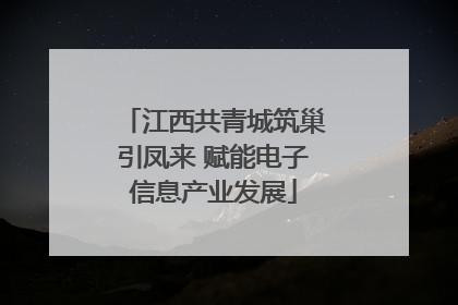 江西共青城筑巢引凤来 赋能电子信息产业发展