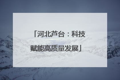 河北芦台：科技赋能高质量发展