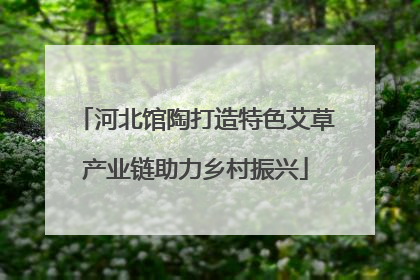 河北馆陶打造特色艾草产业链助力乡村振兴
