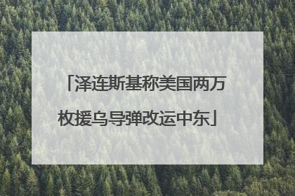 泽连斯基称美国两万枚援乌导弹改运中东