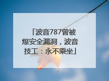 波音787曾被爆安全漏洞，波音技工：永不乘坐