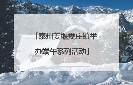 泰州姜堰娄庄镇举办端午系列活动