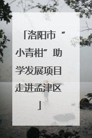 洛阳市“小青柑”助学发展项目走进孟津区