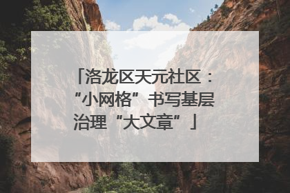 洛龙区天元社区：“小网格”书写基层治理“大文章”