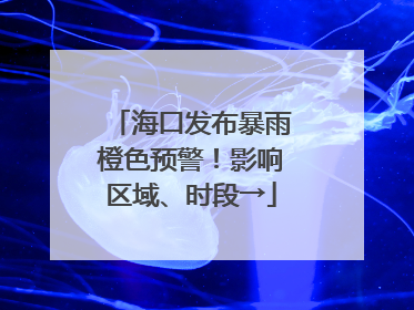 海口发布暴雨橙色预警！影响区域、时段→