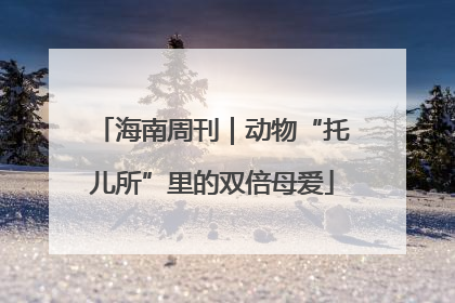海南周刊｜动物“托儿所”里的双倍母爱