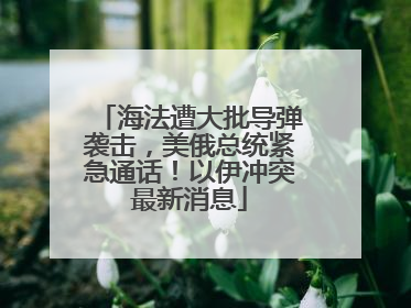 海法遭大批导弹袭击，美俄总统紧急通话！以伊冲突最新消息