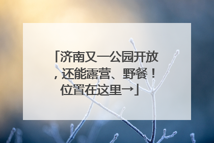 济南又一公园开放，还能露营、野餐！位置在这里→