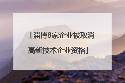 淄博8家企业被取消高新技术企业资格
