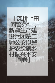 深耕“田间警务”，新疆生产建设兵团第二师公安以警护农绘就乡村振兴平安画卷
