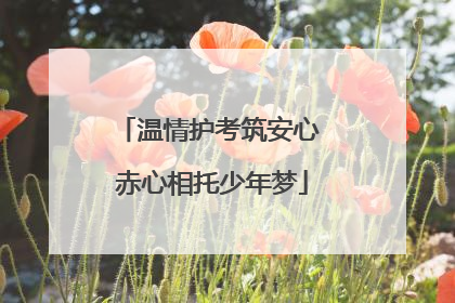 温情护考筑安心 赤心相托少年梦