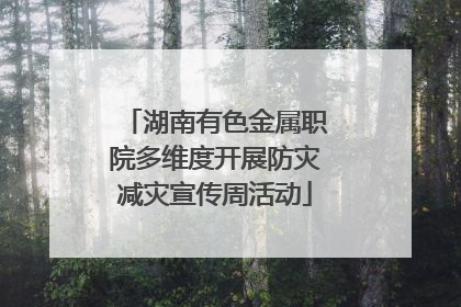 湖南有色金属职院多维度开展防灾减灾宣传周活动