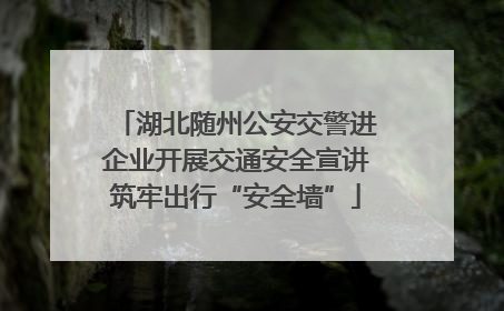 湖北随州公安交警进企业开展交通安全宣讲筑牢出行“安全墙”