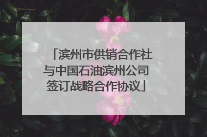 滨州市供销合作社与中国石油滨州公司签订战略合作协议