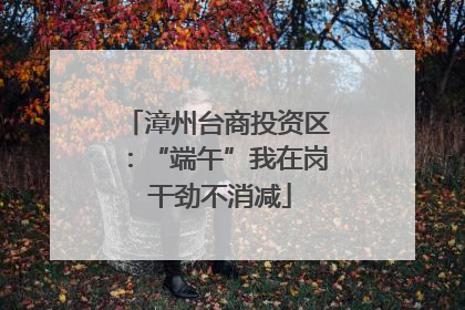 漳州台商投资区：“端午”我在岗 干劲不消减