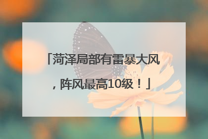 菏泽局部有雷暴大风，阵风最高10级！