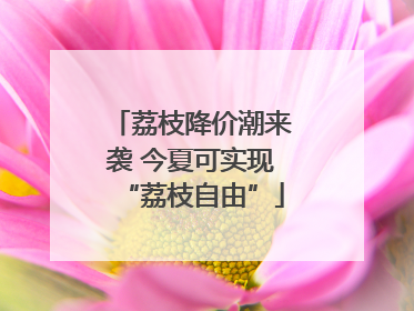 荔枝降价潮来袭 今夏可实现“荔枝自由”