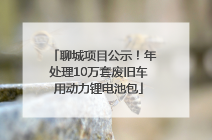 聊城项目公示！年处理10万套废旧车用动力锂电池包