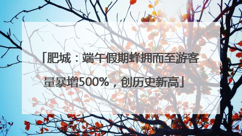 肥城：端午假期蜂拥而至游客量暴增500%，创历史新高