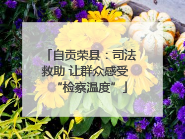 自贡荣县：司法救助 让群众感受“检察温度”