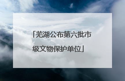 芜湖公布第六批市级文物保护单位
