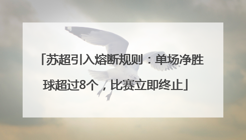 苏超引入熔断规则：单场净胜球超过8个，比赛立即终止