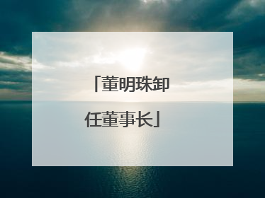 董明珠卸任董事长