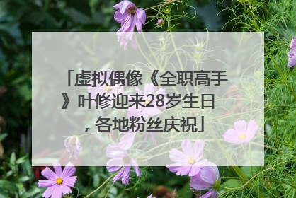 虚拟偶像《全职高手》叶修迎来28岁生日，各地粉丝庆祝
