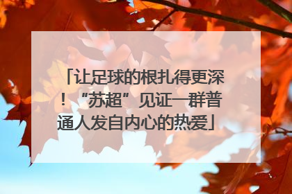 让足球的根扎得更深！“苏超”见证一群普通人发自内心的热爱