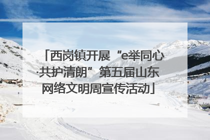 西岗镇开展“e举同心·共护清朗”第五届山东网络文明周宣传活动