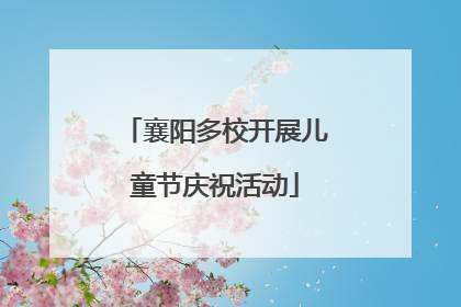 襄阳多校开展儿童节庆祝活动