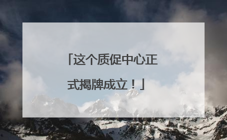 这个质促中心正式揭牌成立！
