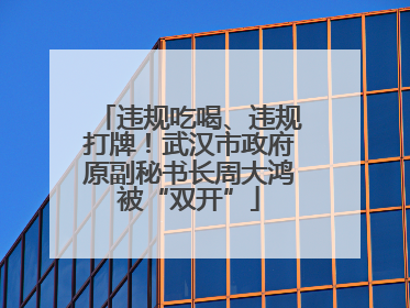 违规吃喝、违规打牌！武汉市政府原副秘书长周大鸿被“双开”